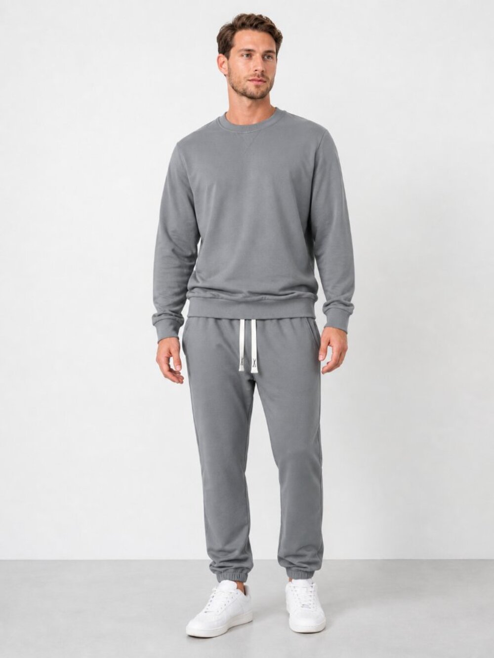 JMIERR Men's Gray 2 Piece Sweatsuit Tracksuit Set Medium NWT